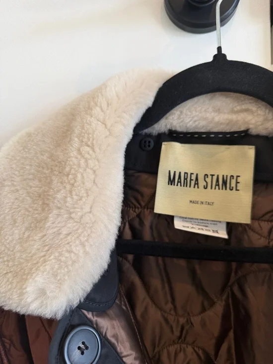 Marfa Stance Quilted Jacket with Reversible (shearling & leather) Collar - Picture 2 of 5